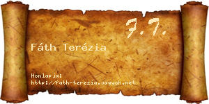 Fáth Terézia névjegykártya